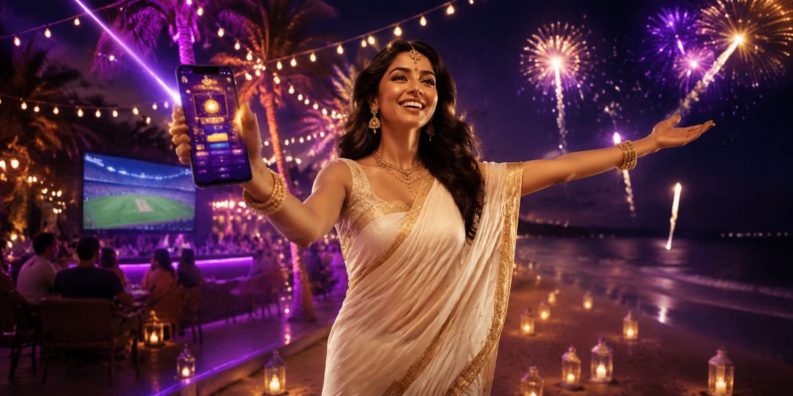 Indian woman playing lottery